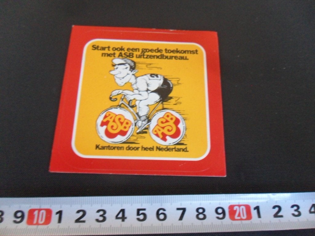 sticker ASB Uitzendbureau  wielrennen  Fiets, Verzamelen, Ophalen of Verzenden, Zo goed als nieuw