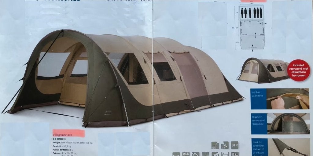 BARDANI 6-persoons tunneltent. Zwaar katoen Degelijk frame, Gebruikt, ., Ophalen of Verzenden, .