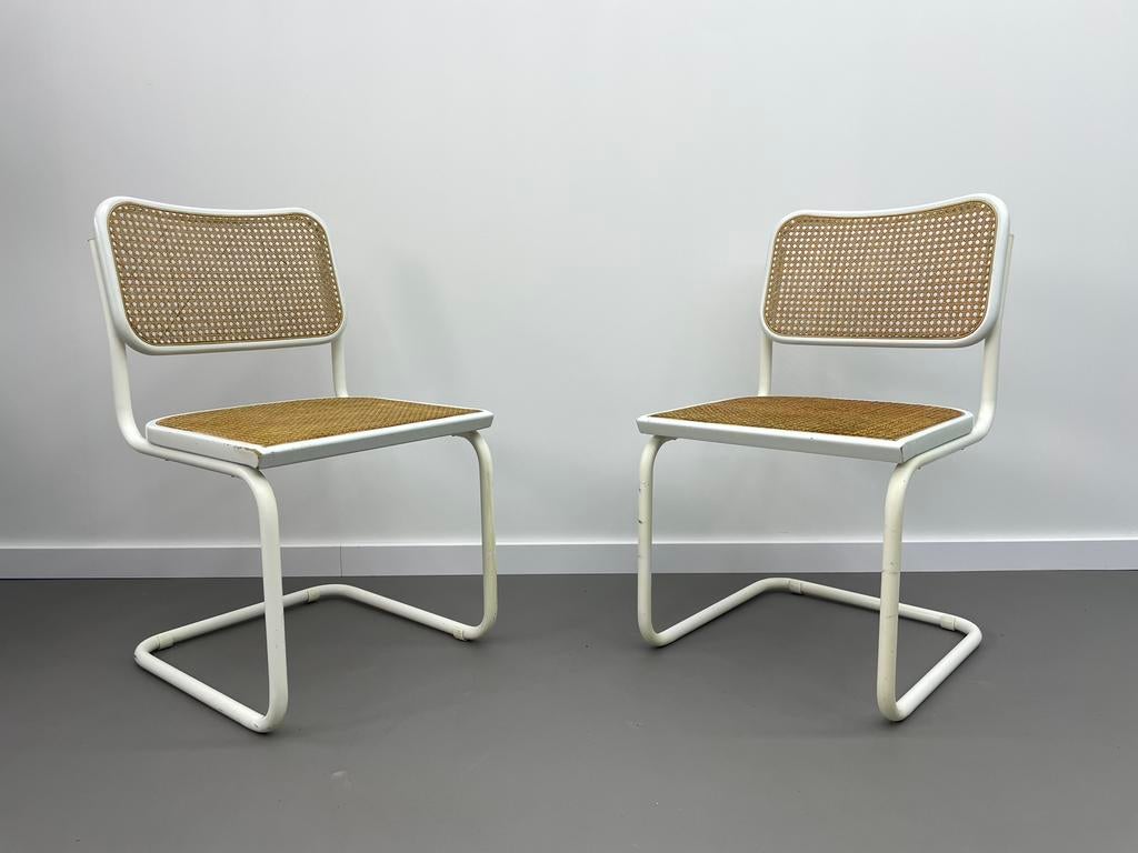 Cesca webbing stoelen 2 stuks, Huis en Inrichting, Stoelen, Ophalen, Zo goed als nieuw, Wit, Twee