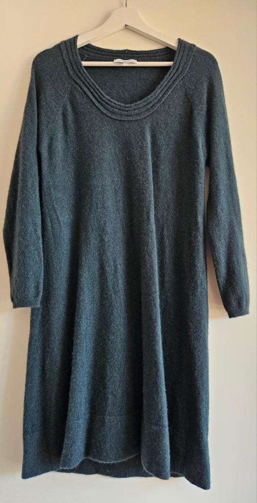 Peter Hahn groene jurk (maat 40) 100% Cashmere (Kasjmier), Maat 38/40 (M), Ophalen of Verzenden, Peter Hahn, Gedragen