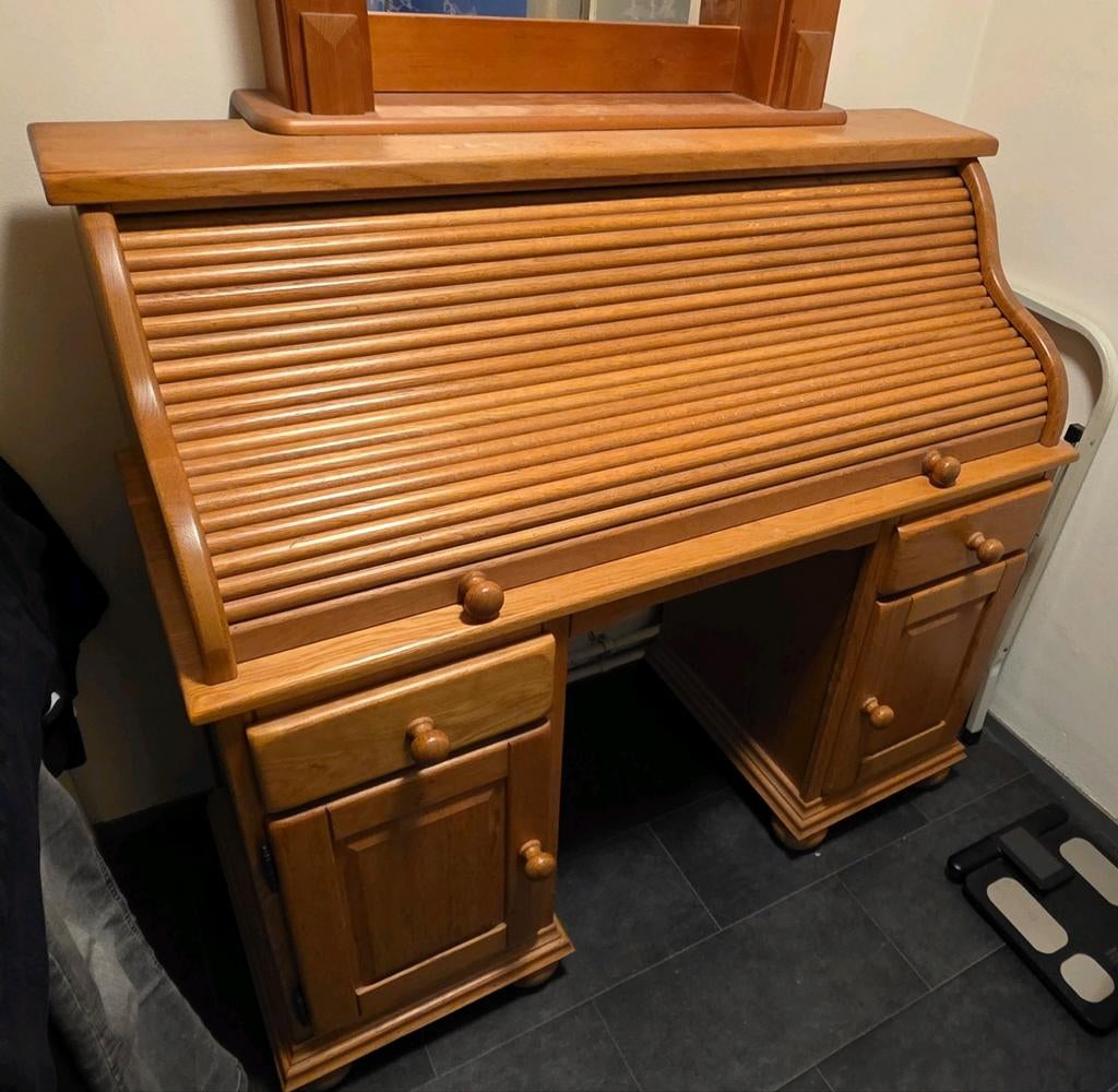 Mooi eikenhouten bureau - 130x115x55 cm, Ophalen, Gebruikt