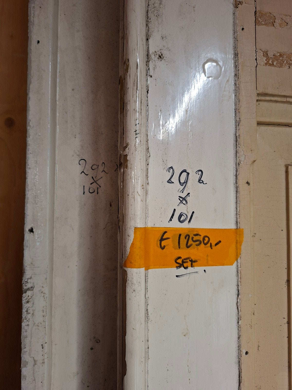 Prachtige hoge dubbele deurenset met unieke maten, Gebruikt, 215 cm of meer, Binnendeur, Glas