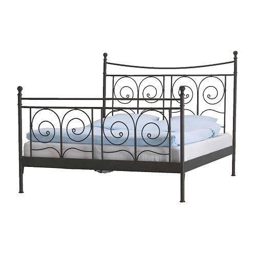 Ikea Noresund bedframe zwart staal, Ophalen, Gebruikt, Zwart, Tweepersoons