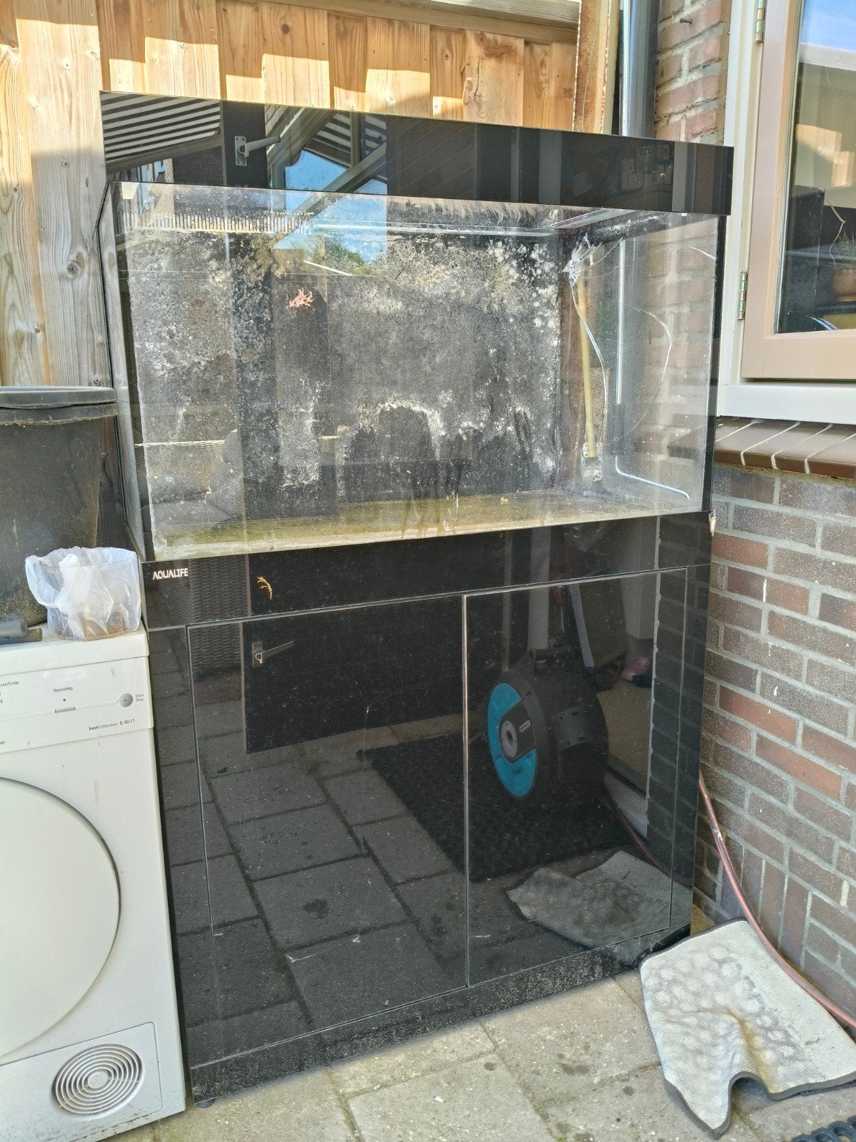 Aqualife zeeaquarium (glas gebroken), Ophalen, Gebruikt, Leeg aquarium