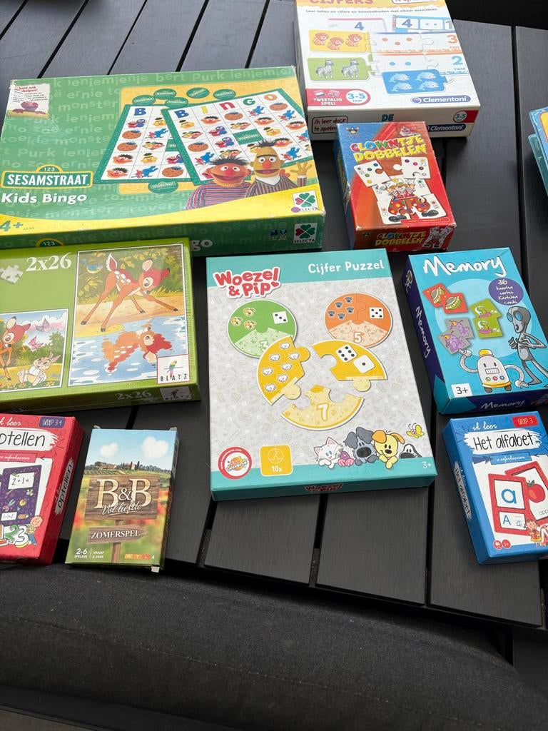Stapeltoren en diverse bordspellen en puzzels, Kinderen en Baby's, Speelgoed | Overig, Gebruikt, Jongen of Meisje, Ophalen