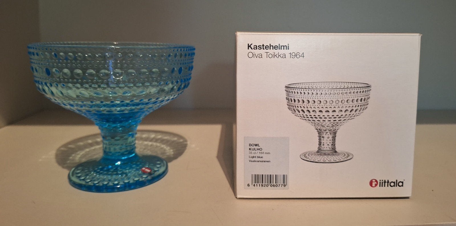 Iittala Kastehelmi schaal 35 cl - Lichtblauw - Oiva Toikka, Ophalen of Verzenden