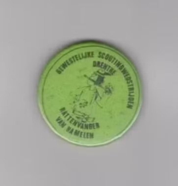 Button Scouting Drenthe Rattenvanger van Hamelen., Ophalen of Verzenden, Zo goed als nieuw