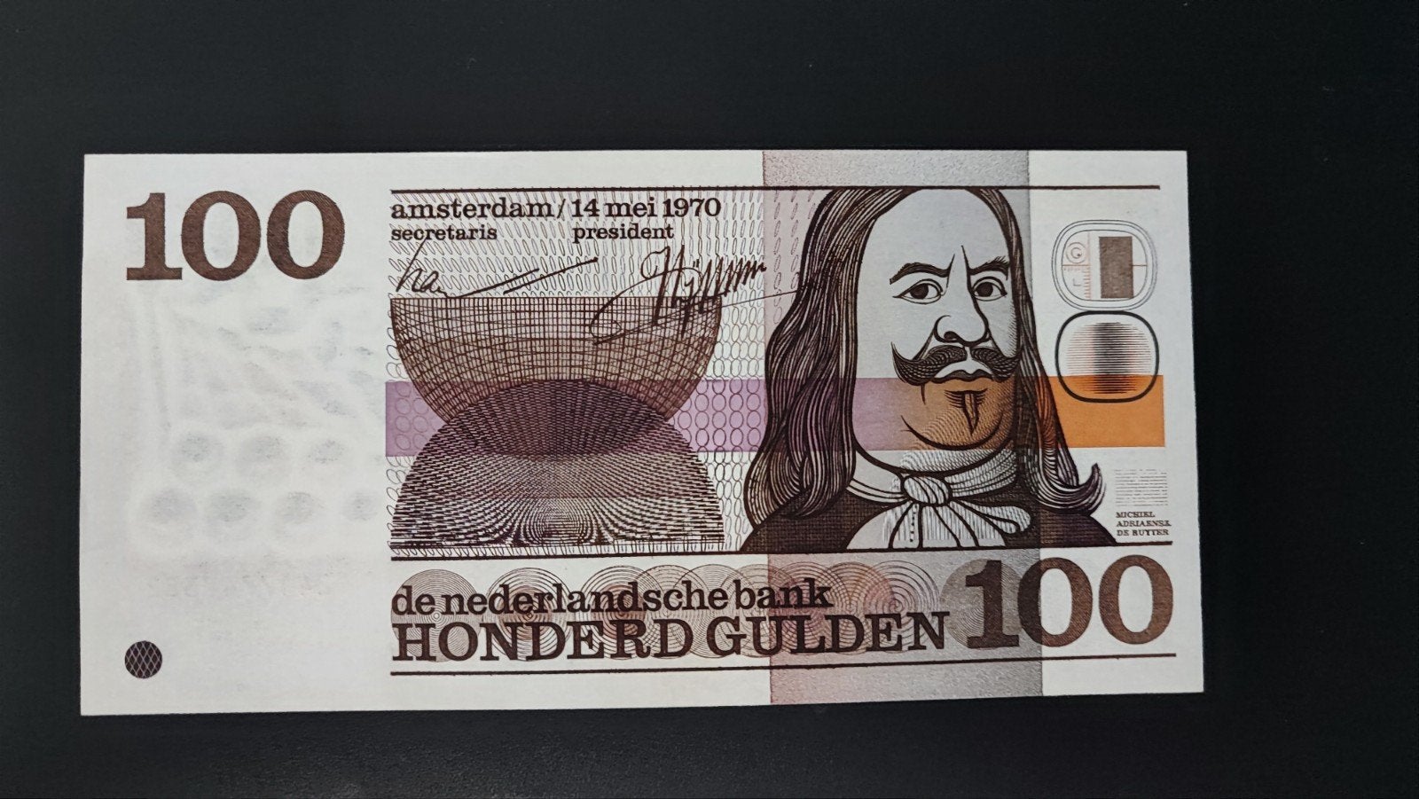 100 Gulden biljet uit 1970 Michiel de Ruyter, Postzegels en Munten, Ophalen, 100 gulden