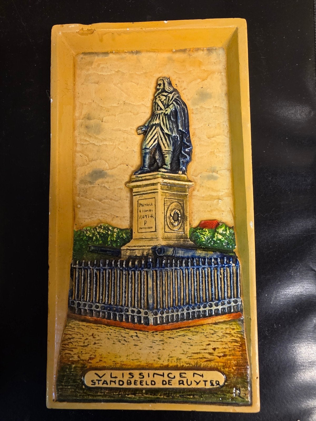 Vintage Vlissingen De Ruyter Standbeeld tegel, Antiek en Kunst, Ophalen of Verzenden