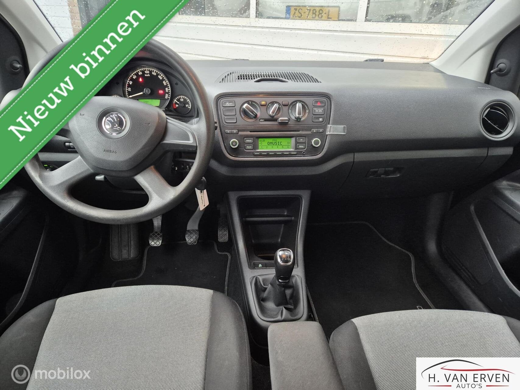 Skoda Citigo 1.0 Sprint 1E EIGENAAR AIRCO CRUISE NAP 16" LMV, Voorwielaandrijving, 840 kg, 60 pk, Zwart