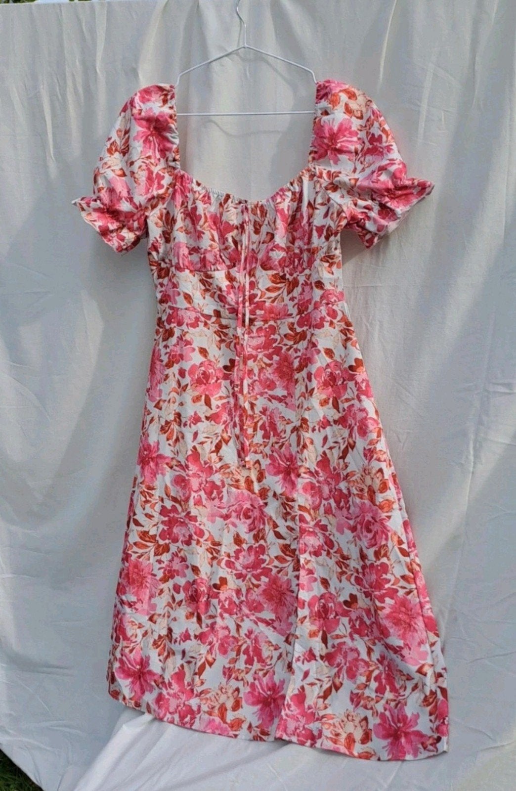 Bloemen jurk cottage core Maat M, Kleding | Dames, Maat 38/40 (M), Ophalen of Verzenden, Zo goed als nieuw, Roze