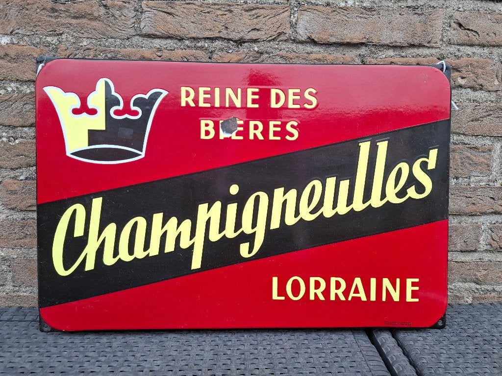 Emaillebord bière des Reines Champigneulles (EAS), Ophalen of Verzenden, Nieuw, Reclamebord, Plaat of Schild, Overige merken
