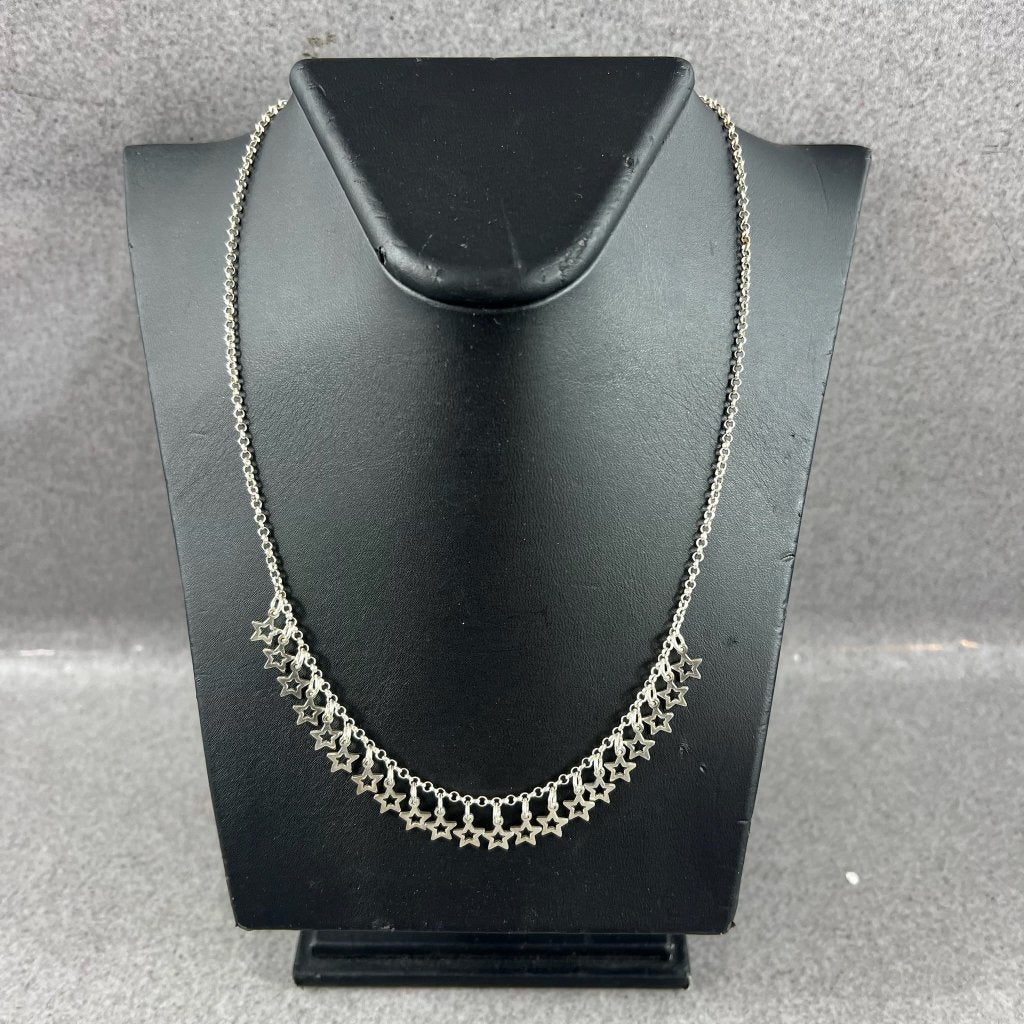 Zilveren Ketting Jasseron+sterretjes | 8,32g | 46cm | 413888
