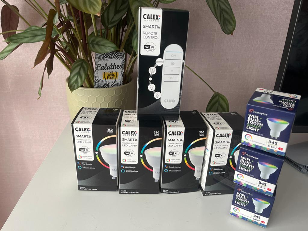 8x Calex & Homeylux Smart LED Lampen, Led-lamp, Minder dan 30 watt, Zo goed als nieuw, E27 (groot)
