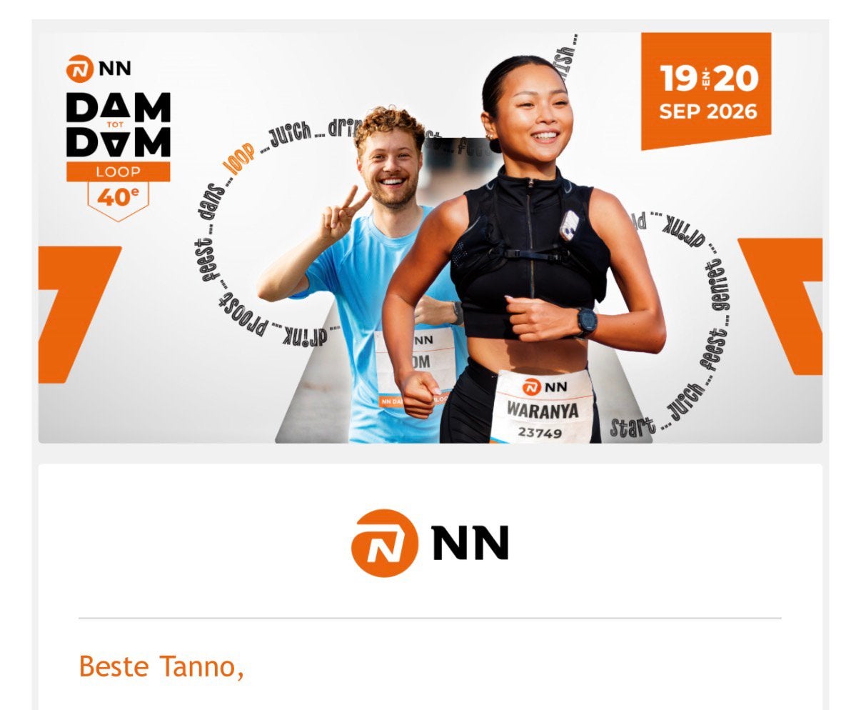 Startbewijs Damloop reguliere prijs, Sport en Fitness, Loopsport en Atletiek, Ophalen of Verzenden, Nieuw, Overige typen, Overige merken
