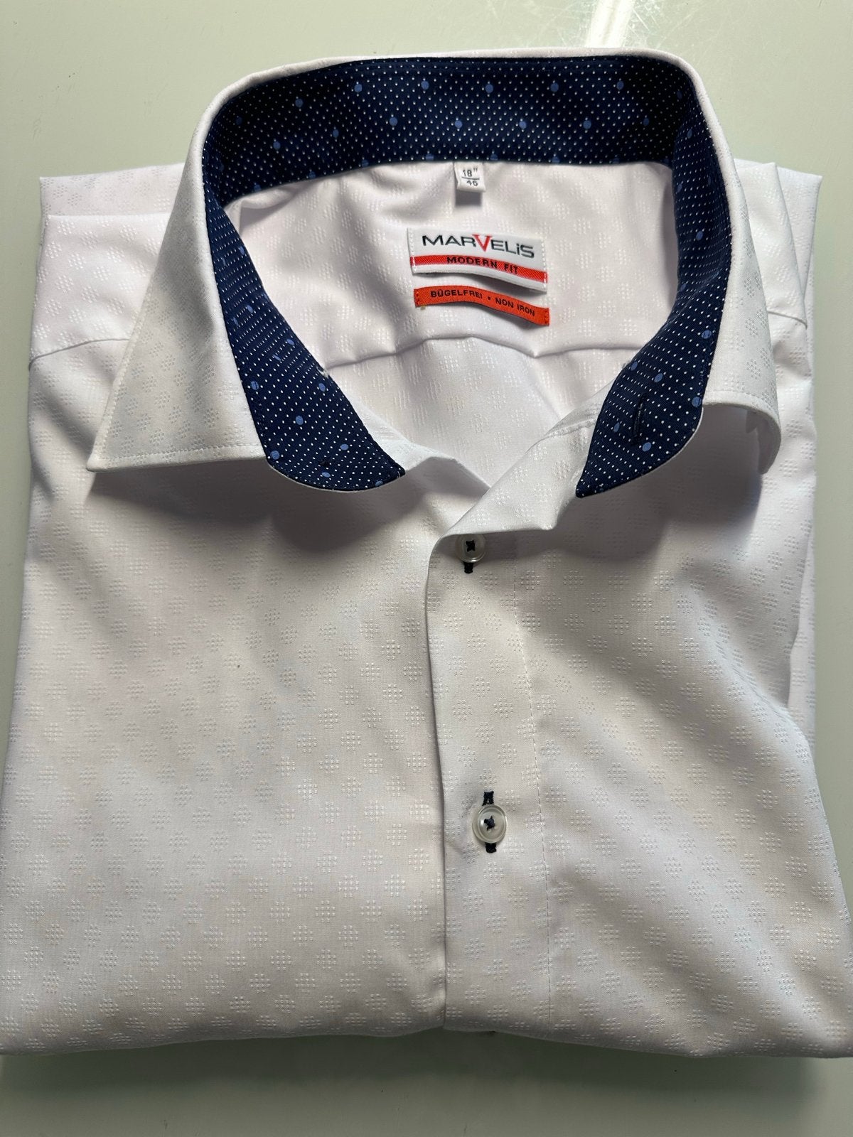 Marvelis Modern Fit overhemd wit, halswijdte 46, Kleding | Heren, Ophalen of Verzenden, Nieuw, Wit, Overige halswijdtes