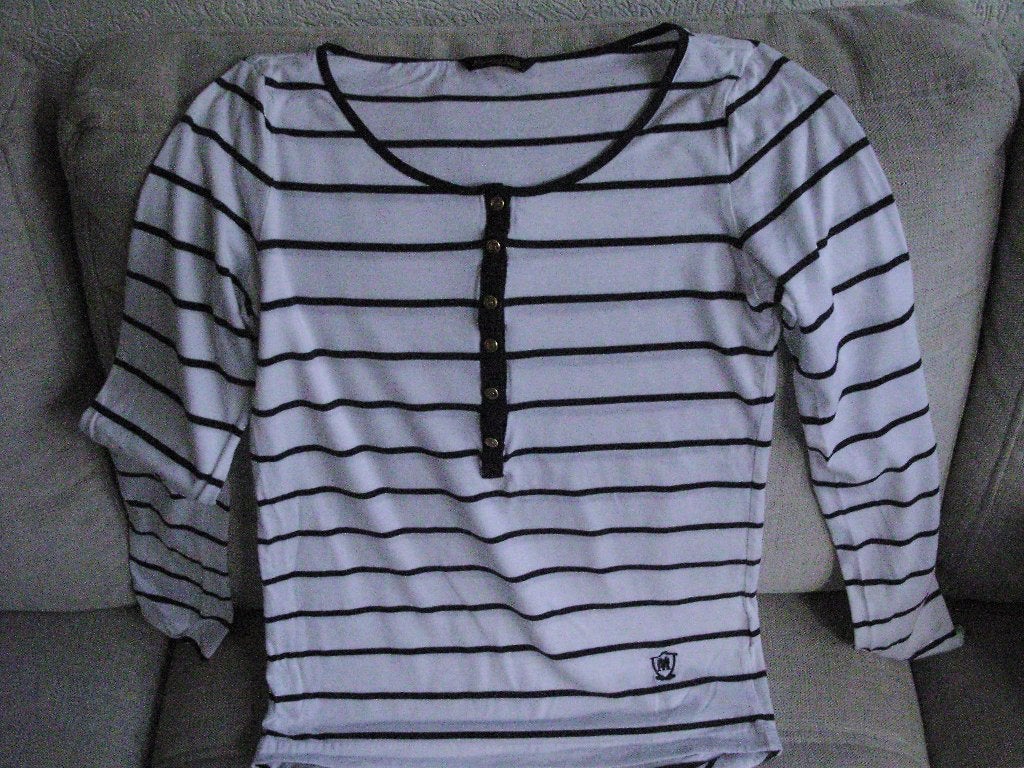 Massimo Dutti witte/blauw shirt XS, Massimo Dutti, Wit, Ophalen of Verzenden, Zo goed als nieuw