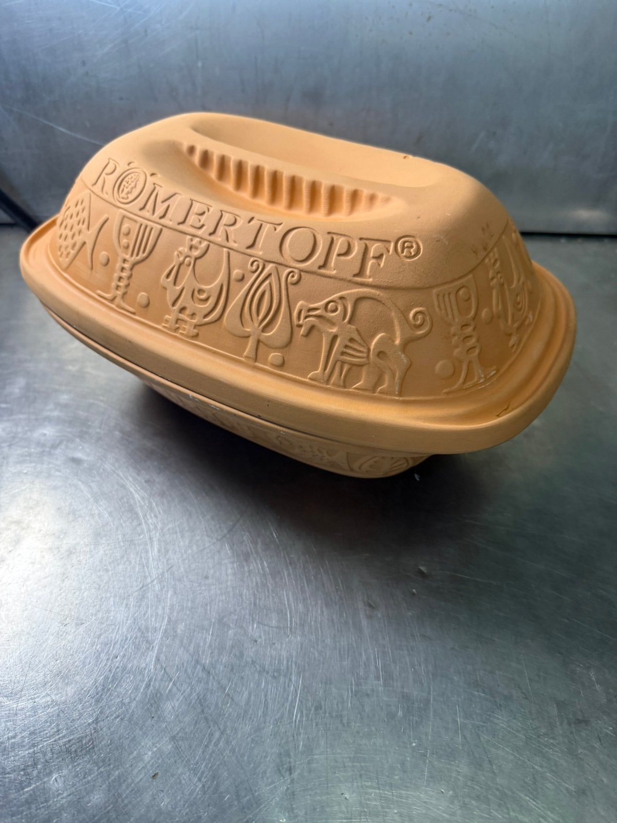 Romertopf oven schaal, Ophalen