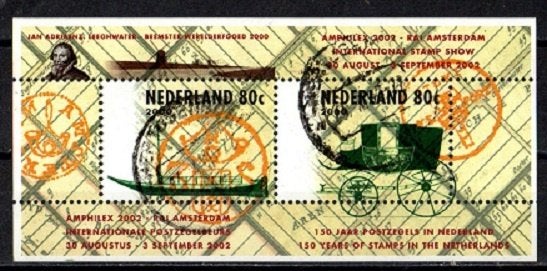 Nederland nr. 1926 Blok 150 jaar postzegels 2002 gestempeld, Ophalen of Verzenden, Na 1940, Gestempeld