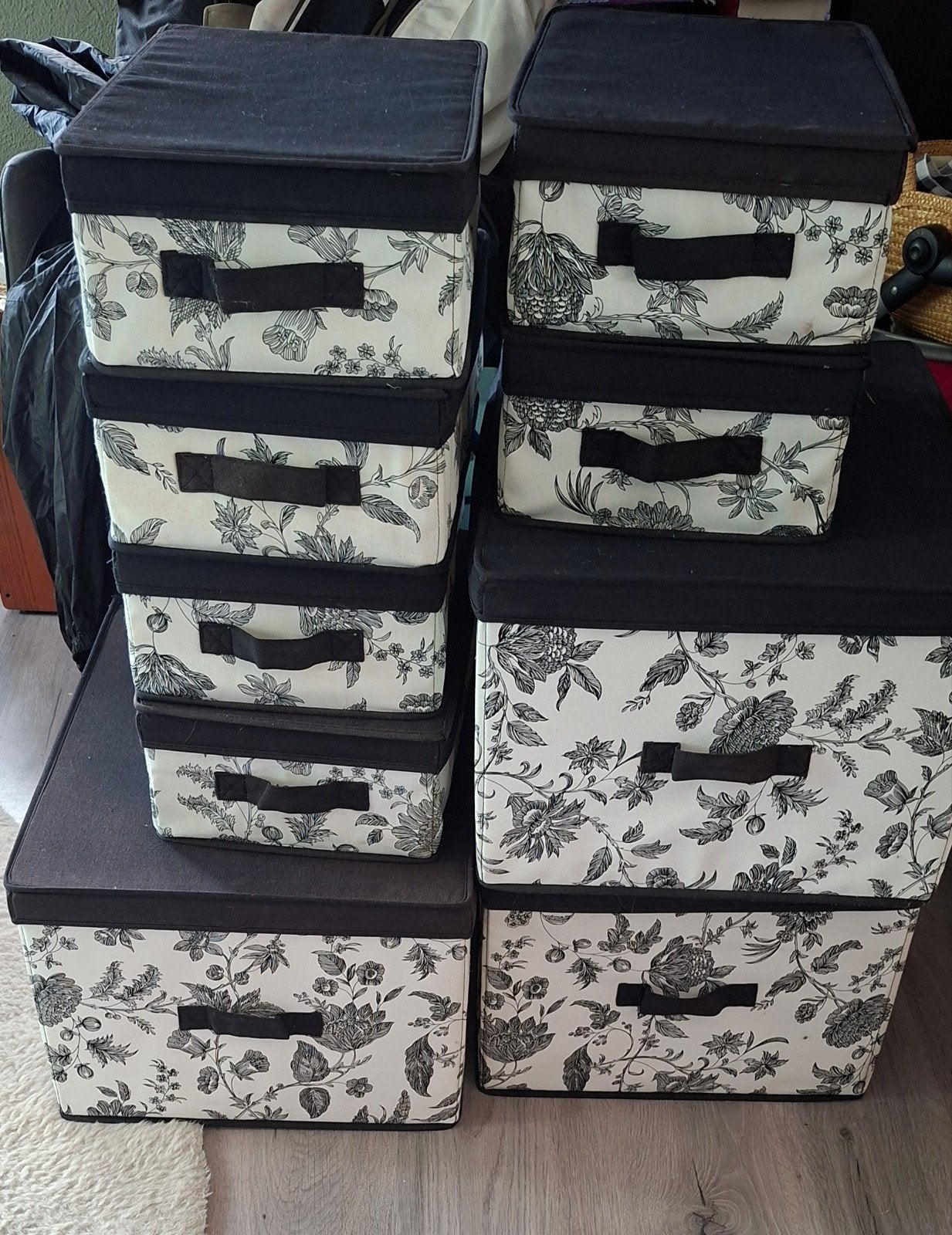 Ikea opbergdozen met bloemenprint - 9 stuks, Ophalen, Gebruikt, Kunststof