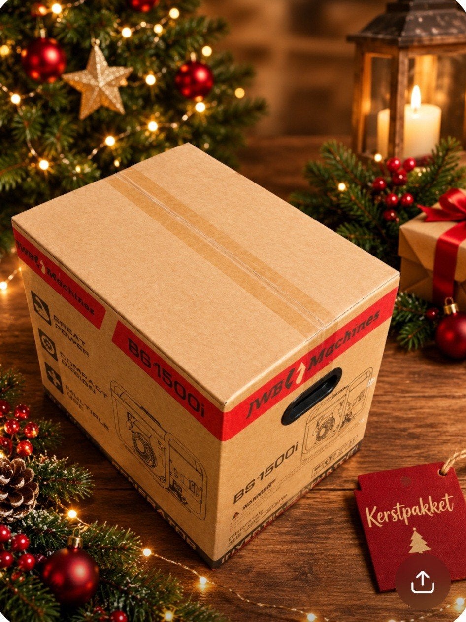 kerstpakket noodstroom aggregaat wees dit jaar origineel!!, Ophalen of Verzenden