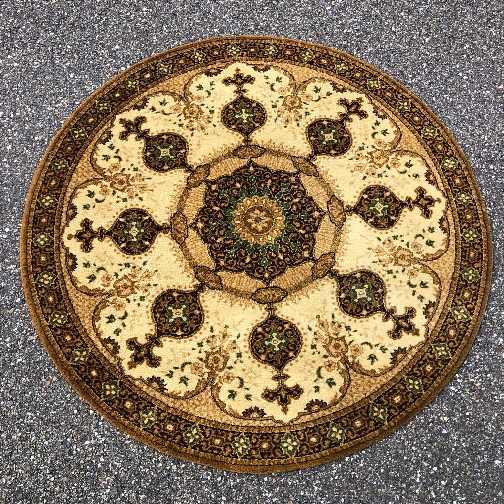 Origineel rond kleed / tapijt, super hip, vintage design!, Rond, Ophalen of Verzenden, Zo goed als nieuw, 100 tot 150 cm