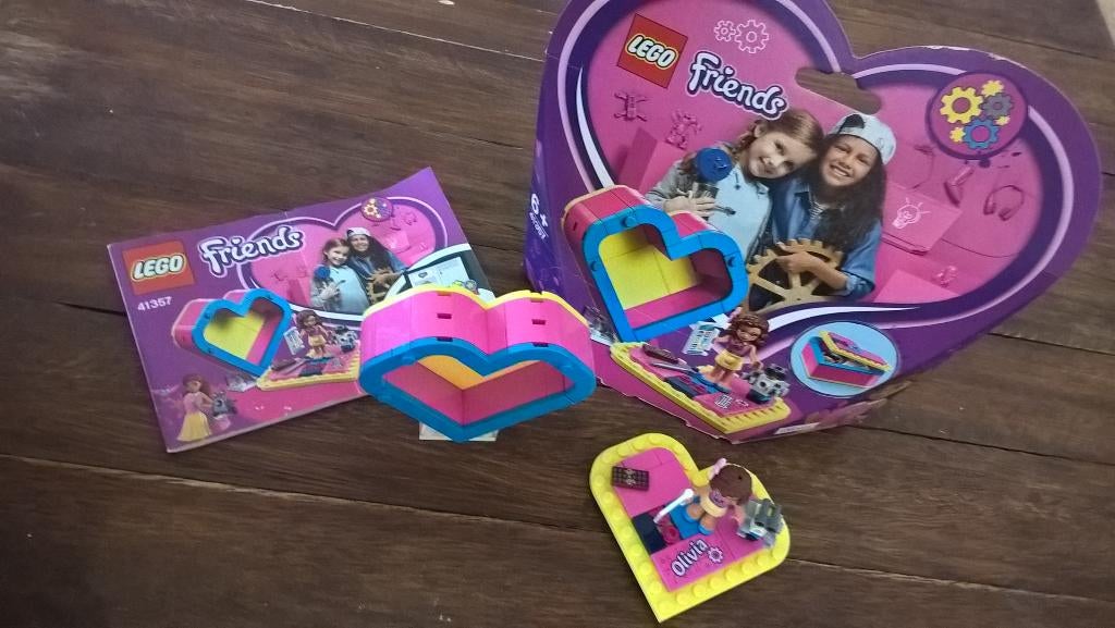 Lego Friends 41357 Olivia's hartvormige doos, Ophalen of Verzenden, Zo goed als nieuw, Complete set, Lego