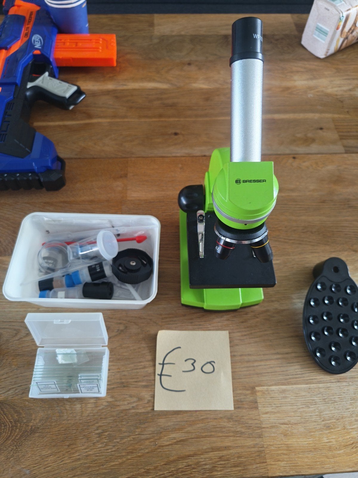 Bresser Microscoop met accessoires, Ophalen, Gebruikt, 400x tot 1000x, Biologische microscoop