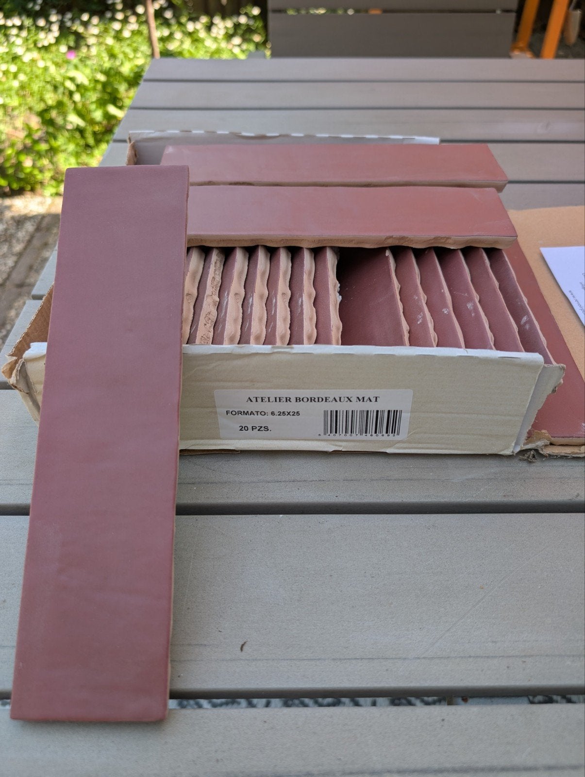 Revoir Paris keramische wandtegels Bordeaux mat - 19 stuks, Ophalen, Nieuw, Minder dan 20 cm, 20 tot 40 cm