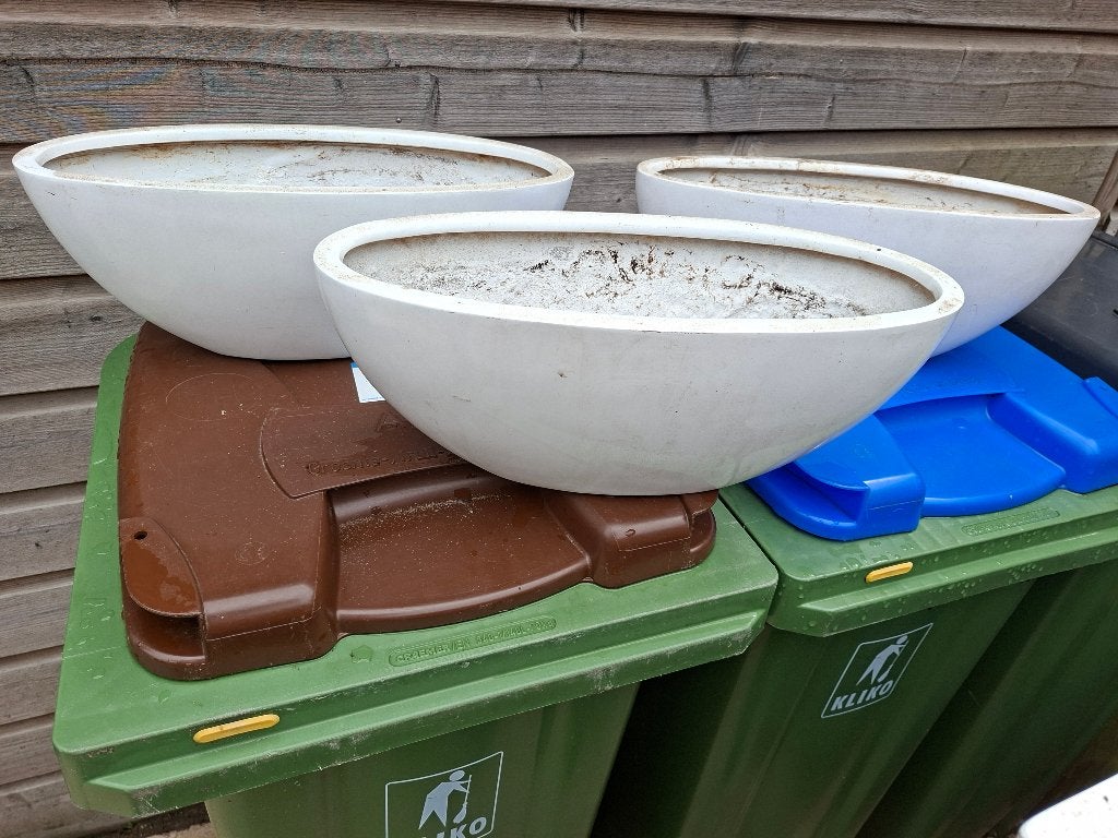 bloempotten, Ophalen, Kunststof, Gebruikt, Rond