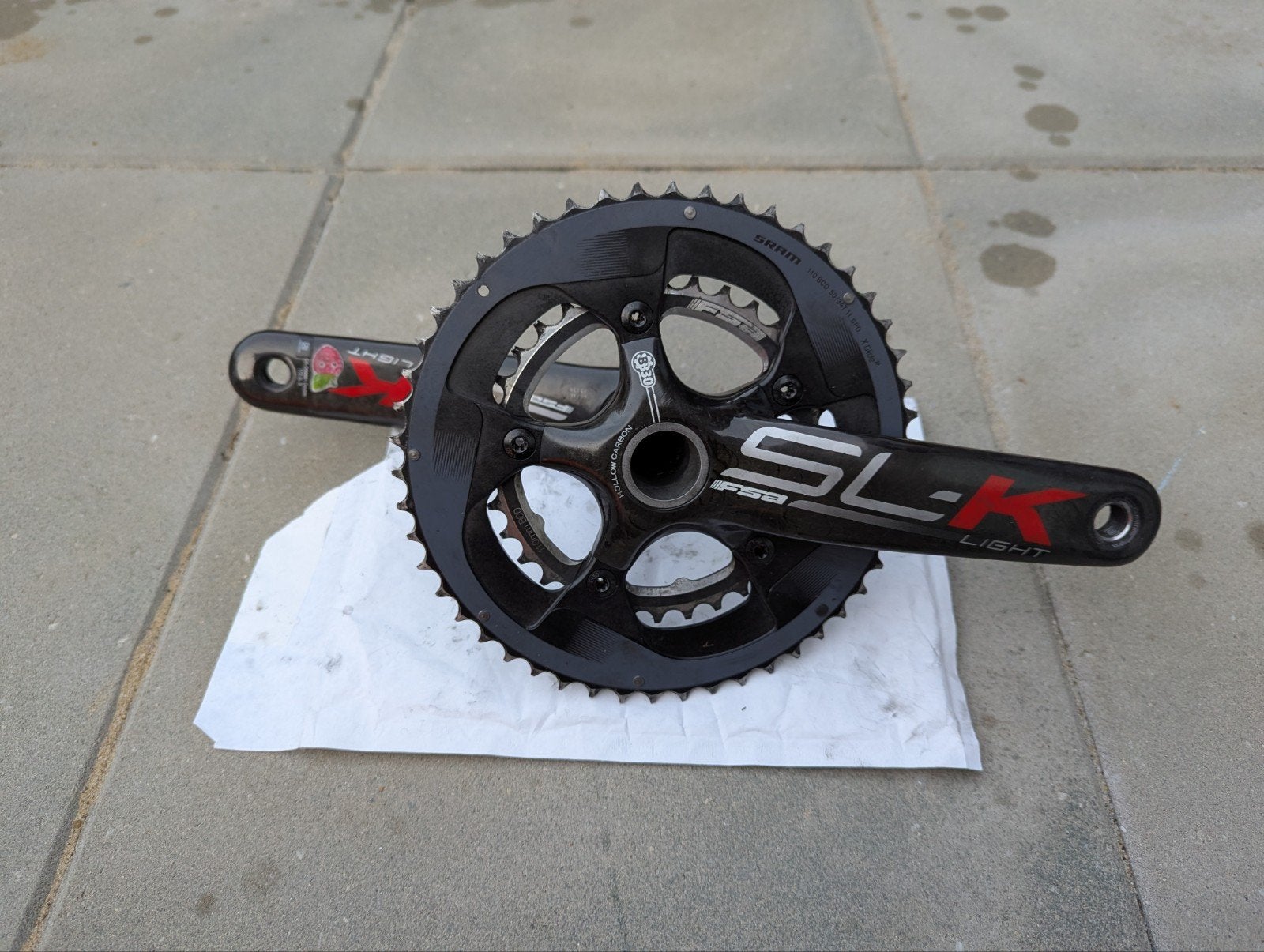 FSA SL-K Light Carbon Crankstel 50/34, 172.5mm, Fietsen en Brommers, Fietsonderdelen, Gebruikt, FSA, Racefiets, Carbon