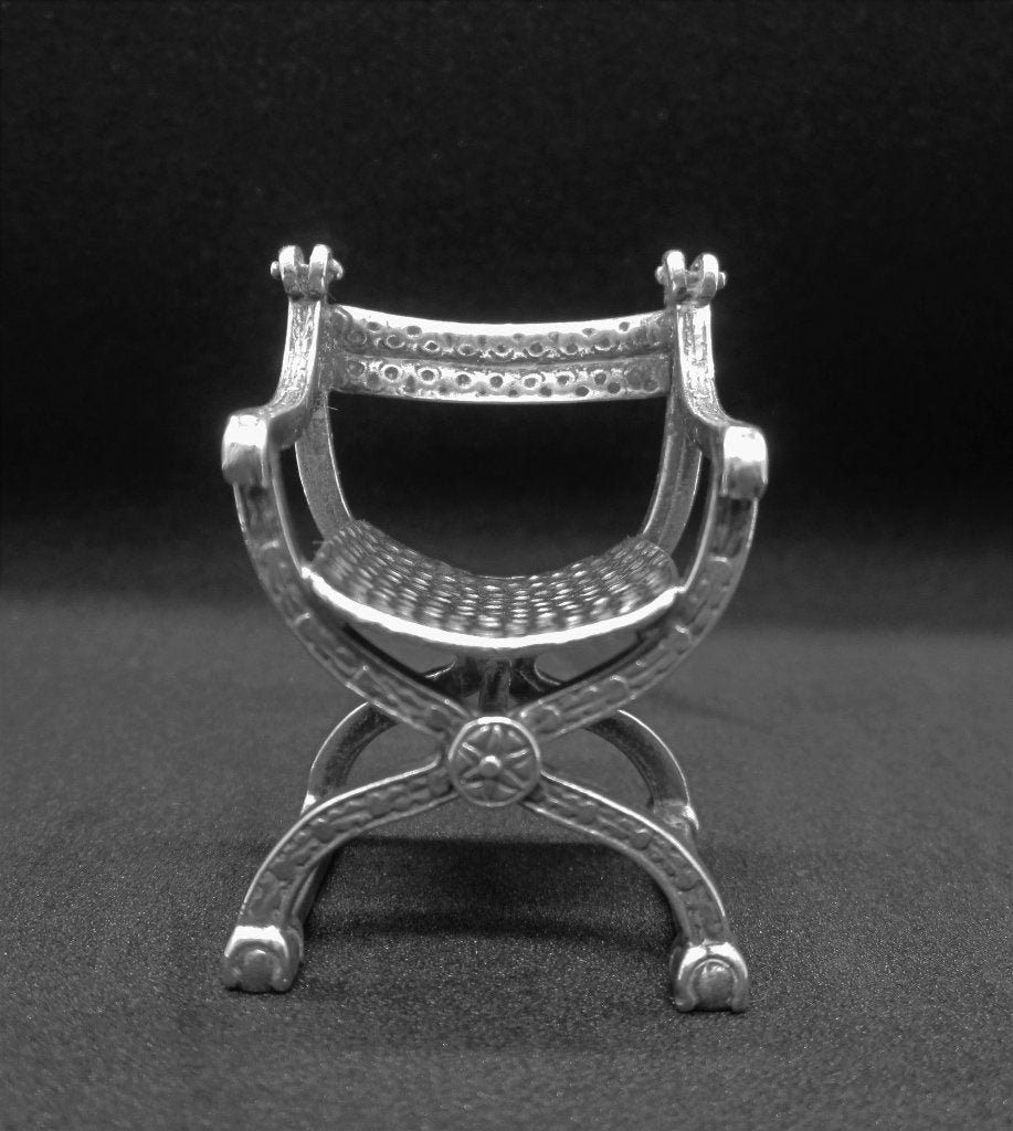 ZILVEREN MINIATUUR KONINGSSTOEL / TROON, Ophalen, Zilver