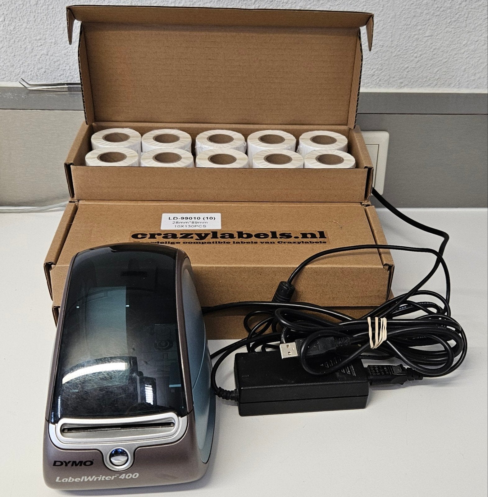 Dymo LabelWriter 400 labelprinter met 50 rollen labels, Computers en Software, Labelprinters, Ophalen of Verzenden