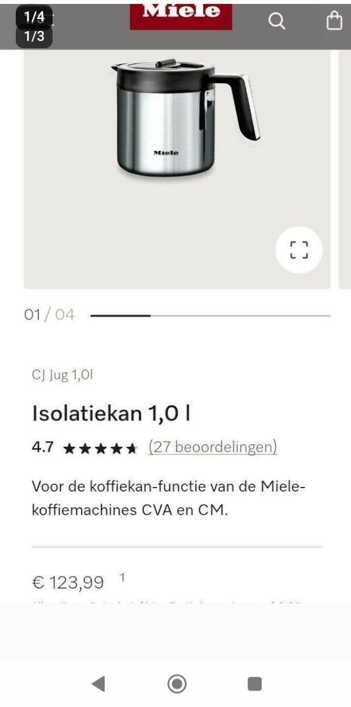 Miele Isolatiekan 1,0 L - Nieuw, Ophalen, Nieuw