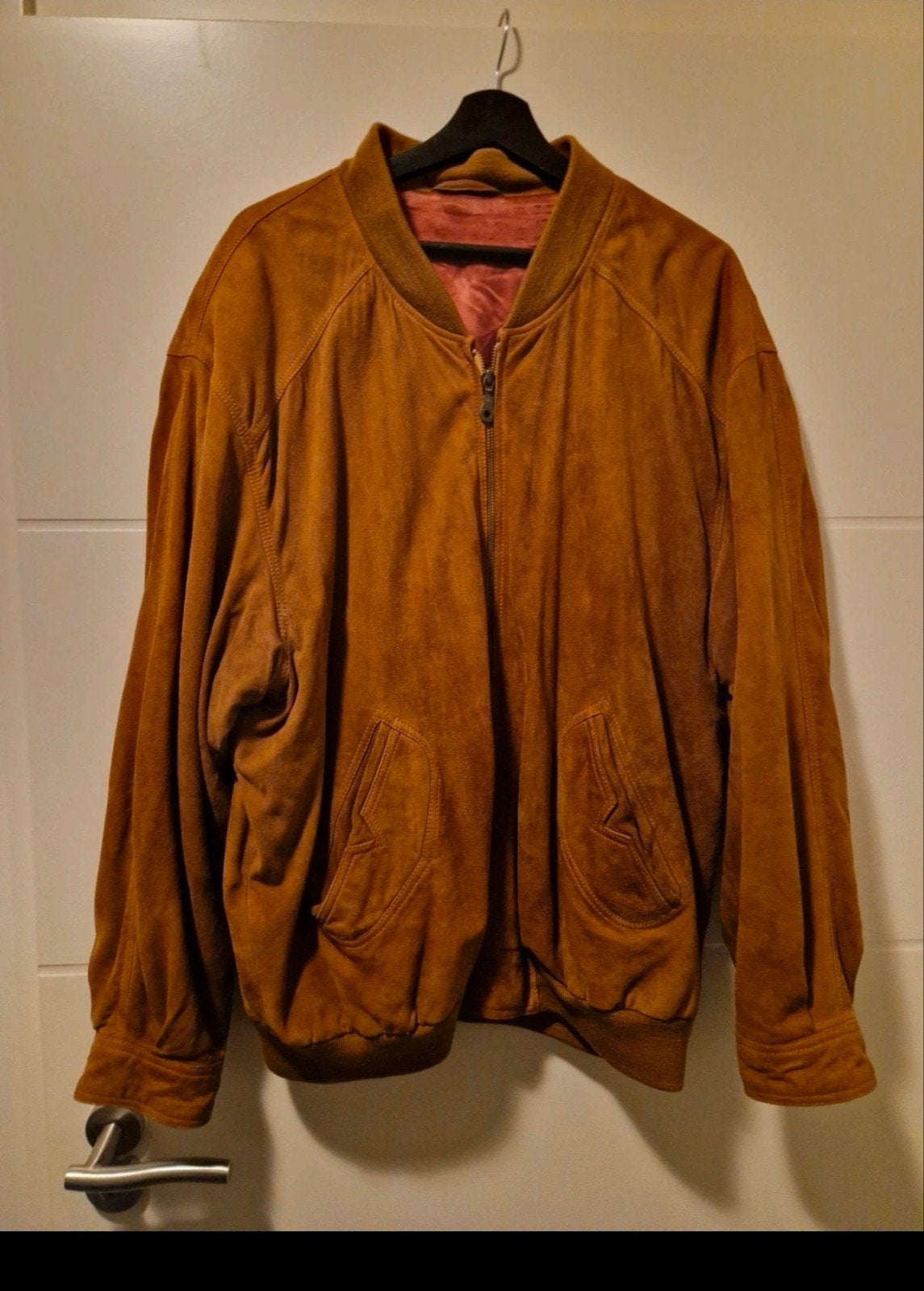 Vintage suede bomberjack, Ophalen of Verzenden, Gedragen, Maat 52/54 (L), Bruin