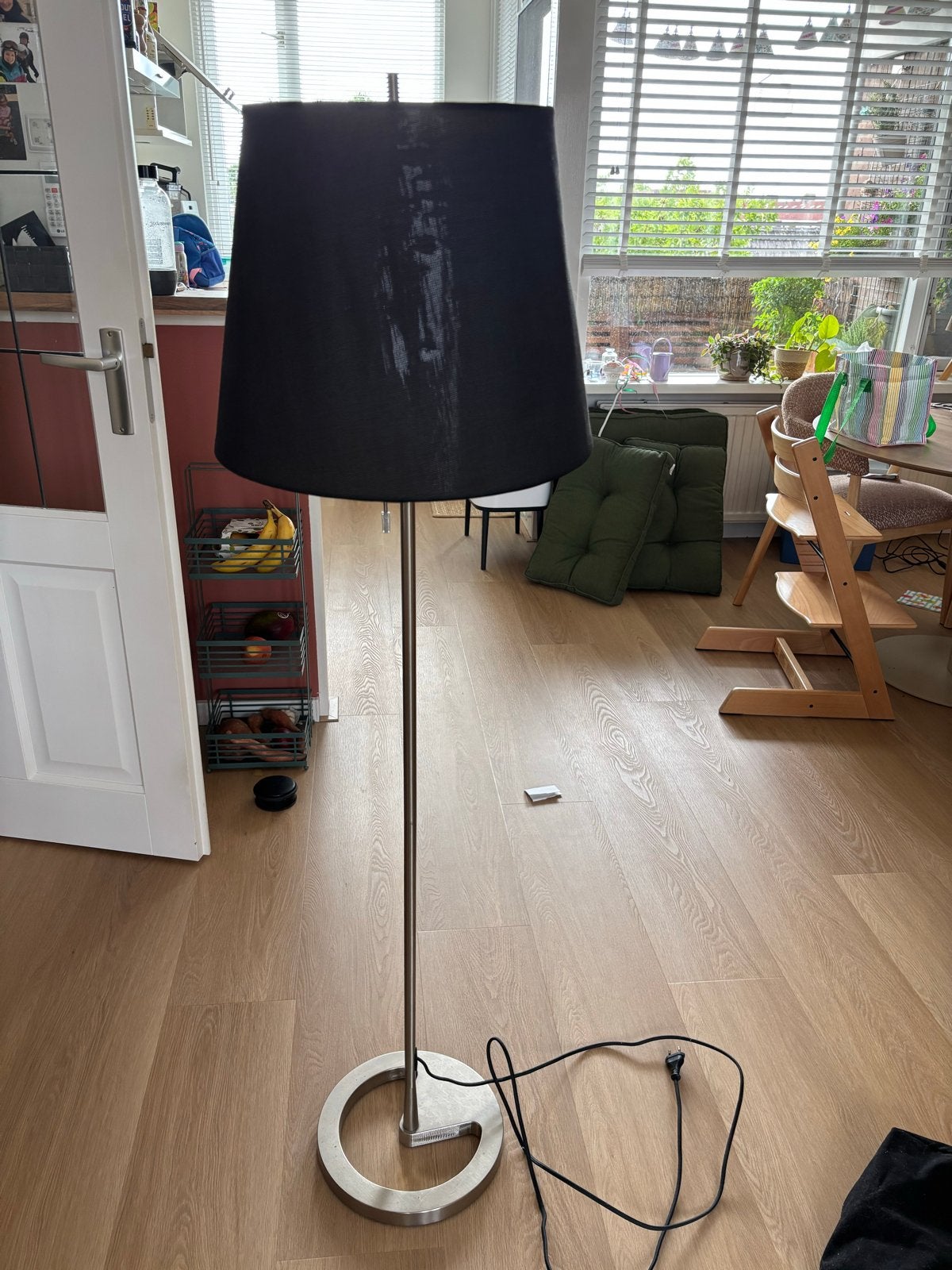 2x dimbare staande lamp - Donkergrijs, Ophalen, Gebruikt, E27 (groot), Metaal