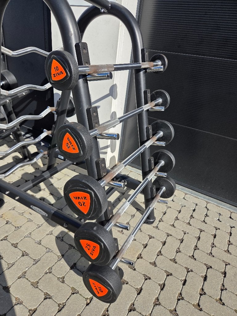 Ziva Barbell Set (Straight & Curl) 10-30kg + Matrix Rack, Ophalen, Gebruikt, Benen, Halterset