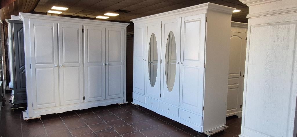 Landelijke brocante antieke eiken kasten, kledingkasten, Huis en Inrichting, Kasten | Kledingkasten, 200 cm of meer, Ophalen of Verzenden