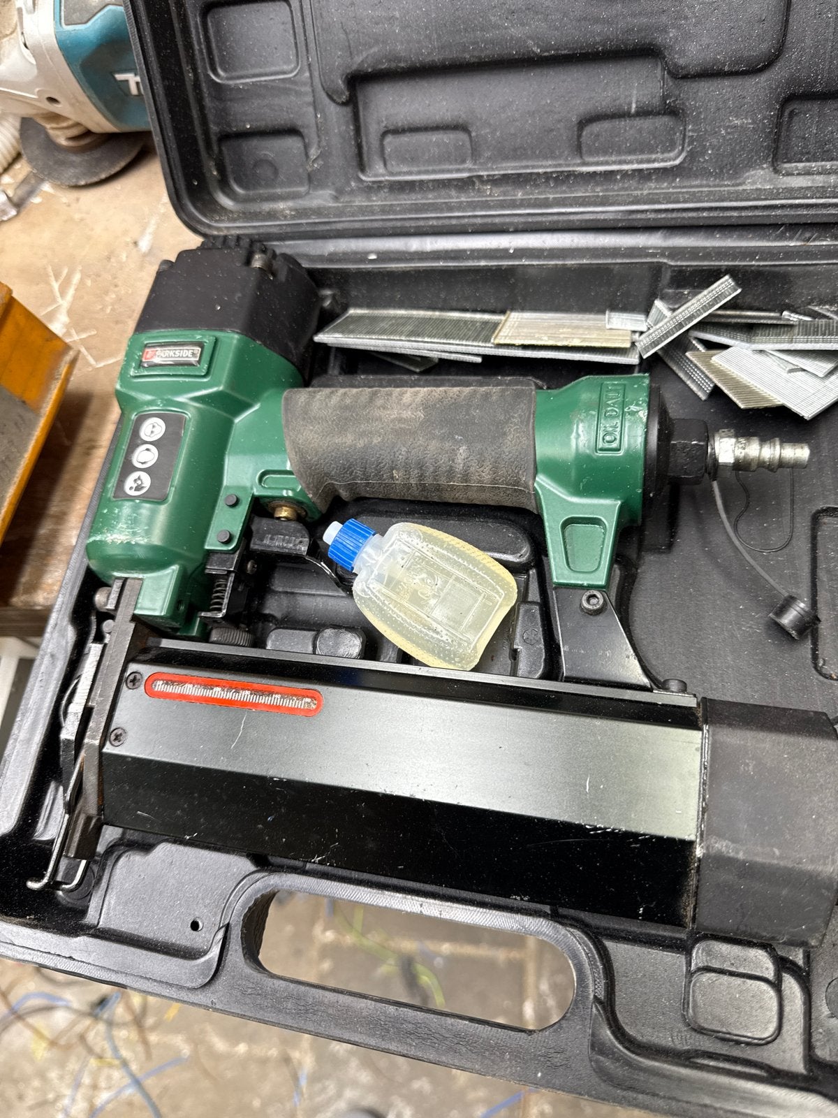 Parkside tacker/nietmachine met toebehoren, Ophalen of Verzenden, Gebruikt