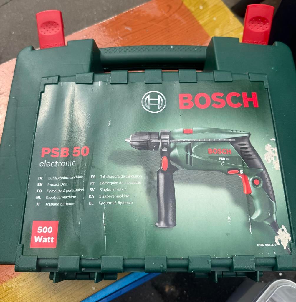 Bosch PSB 50 Electronic Klopboormachine 500W, Boormachine, Gebruikt, Ophalen of Verzenden, Klopboormechanisme