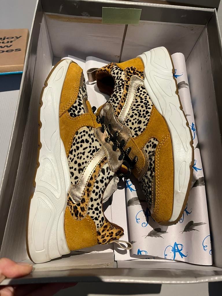 Ann Rocks Sneakers met Luipaardprint maat 36, Geel, Nieuw, Ophalen of Verzenden, Sneakers of Gympen