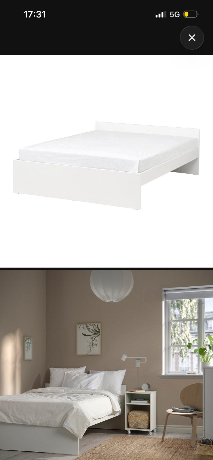 Wit tweepersoonsbed met lattenbodem, Ophalen, Wit, Tweepersoons, 140 cm