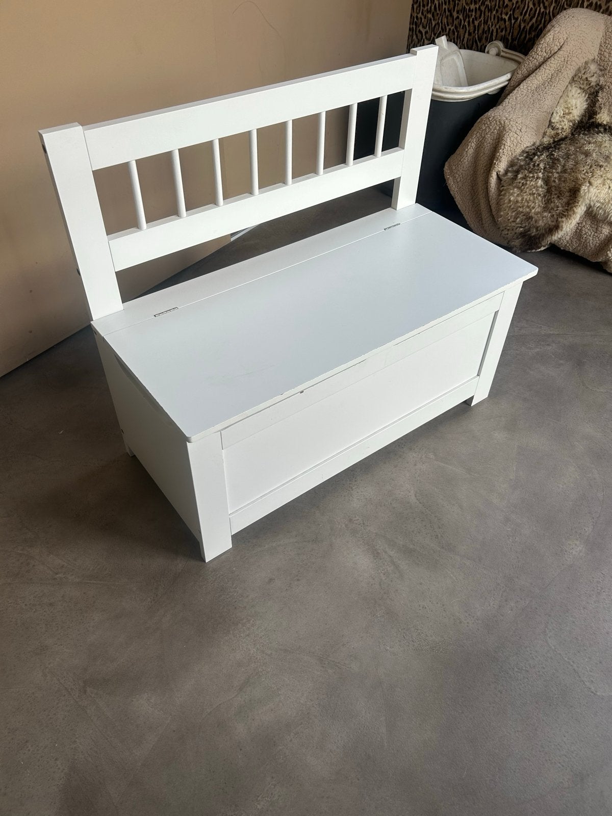 Wit bankje met opbergruimte, Ophalen, Gebruikt, Overige maten, Minder dan 75 cm