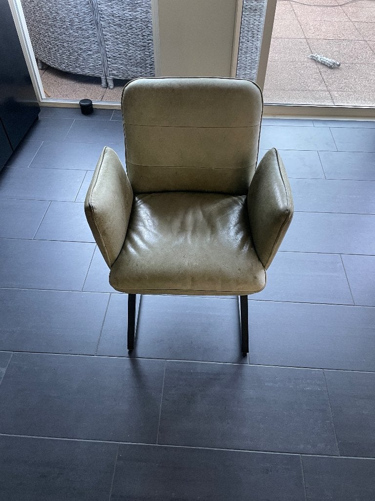 Leren eetkamerstoelen 3 stuks, Ophalen, Gebruikt, Overige kleuren, Drie