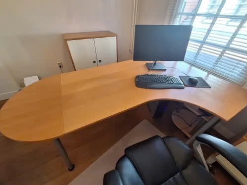 Hoekbureau - IKEA Effektiv - Beukenkleur, Ophalen, Demontabel, Gebruikt, Spaanplaat of MDF