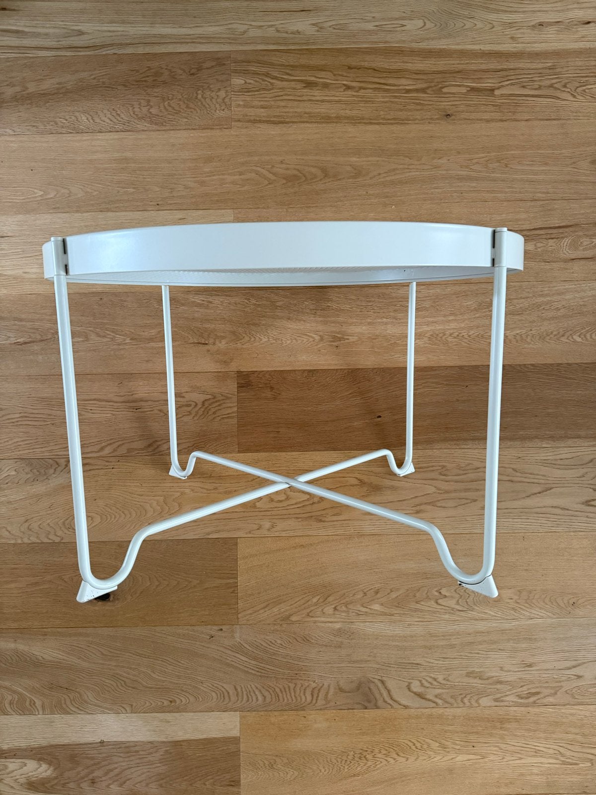 IKEA KROKHOLMEN buiten salontafel beige, Huis en Inrichting, Ophalen, Zo goed als nieuw, Rond, Metaal