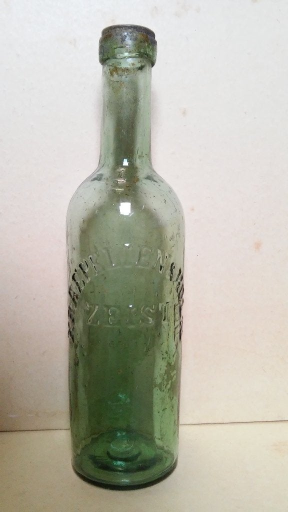 Antiek Fles en Kruikje Kraepolien en Holm Fa Strietman Zeist, Ophalen of Verzenden, Zo goed als nieuw, Reclamebord