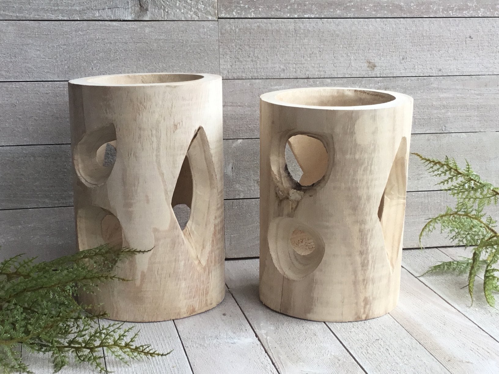 PTMD houten windlicht set van 2 stuks, Ophalen of Verzenden, Nieuw