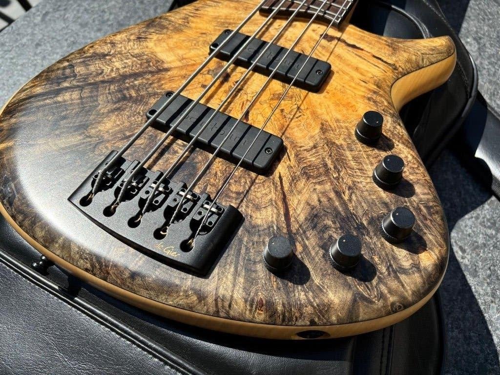 De Gier Elevation 5 – Buckeye Burl – Bartolini/Aguilar, Ophalen of Verzenden, Zo goed als nieuw, Elektrisch, 5-snarig