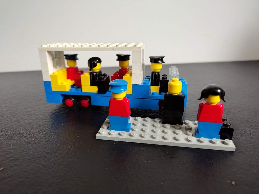 LEGOLAND set 696 Bus stop, inclusief instructies - 1976, Gebruikt, Lego, Ophalen of Verzenden, Inclusief instructies